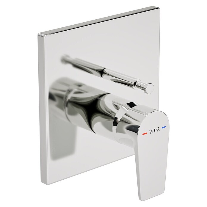 VitrA Flow Square UP-Badewannenarmatur (Ausladung Armatur: 90 mm, Chrom, Glänzend) | BAUHAUS