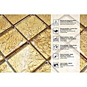 Mosaikfliese Quadrat Crystal Uni XCM 8GO25 (30 x 30 cm, Gold, Glänzend)