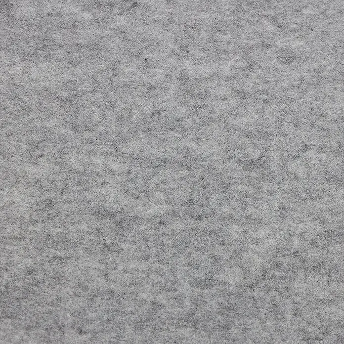 Floordirekt Nadelfilz Meterware Superflex - Heimwerkervlies - Hellgrau - 200 x 100 cm - Breite: 200 cm, Filz, Hellgrau - Nahaufnahme eines hellgrauen Filzstoffs, der seine weiche, faserige Textur zeigt.