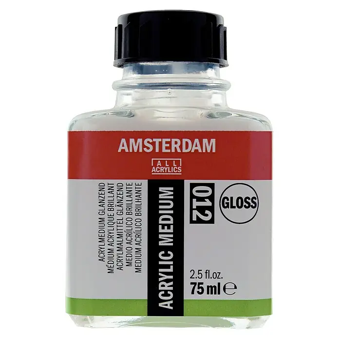Talens Amsterdam Medium para pintar - Brillante, 75 ml - Un frasco de Amsterdam Acrylic Medium Gloss, un medio acrílico brillante para artistas y aficionados, que contiene 75 ml.