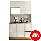 BAUHAUS Aparador buffet Marleen (Ancho: 120 cm, Blanco de alto brillo, Decoración cuerpo: Blanco) | BAUHAUS