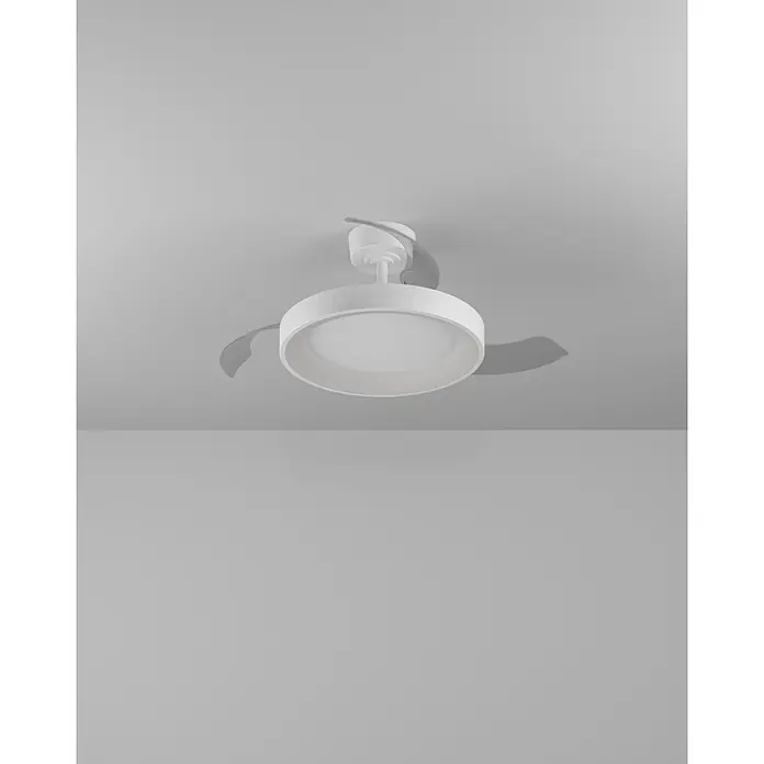 Eglo Deckenventilator Torreya - Weiß, 98 cm - Weißer Deckenventilator mit integrierter LED-Leuchte, an der Decke montiert.