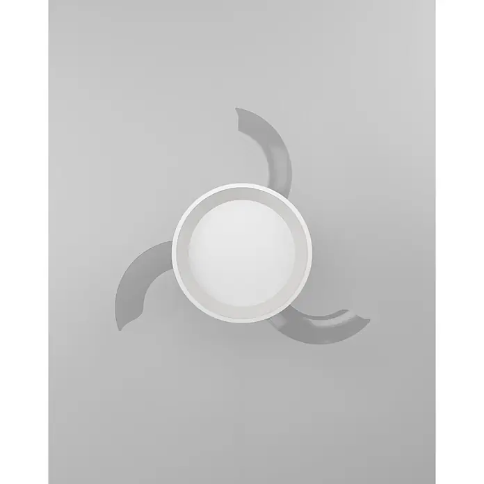 Eglo Deckenventilator Torreya - Weiß, 77 cm - Weißes kreisförmiges Mixerblatt mit drei gebogenen grauen Klingen.