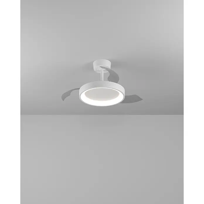 Eglo Deckenventilator Torreya - Weiß, 77 cm - Moderner weißer Deckenventilator mit integriertem LED-Licht.