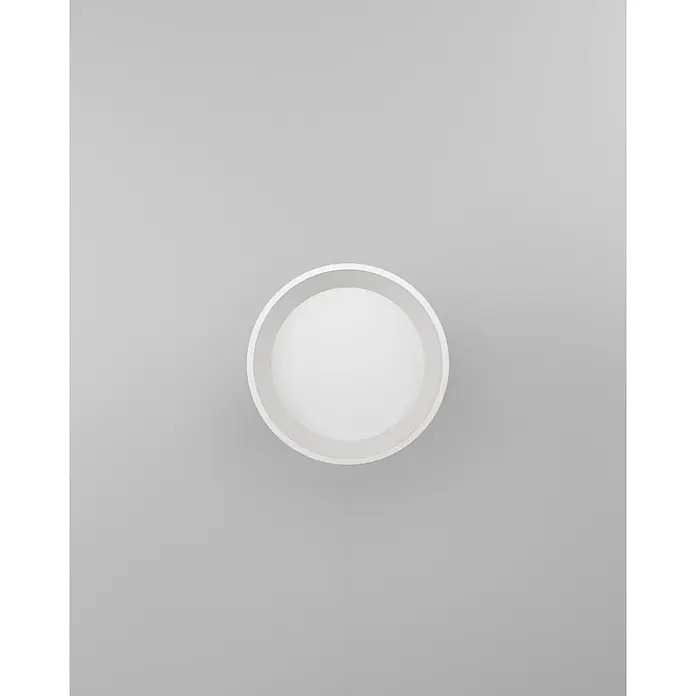 Eglo Deckenventilator Torreya - Weiß, 77 cm - Leere, weiße, runde Schale, Ansicht von oben.