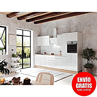 BAUHAUS Composición de cocina Marleen (Ancho: 310 cm, Blanco, Color del cuerpo: Blanco, Con electrodomésticos)