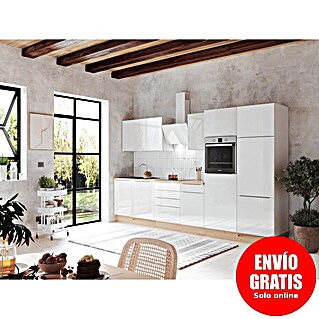 BAUHAUS Composición de cocina Marleen (Ancho: 340 cm, Blanco, Color del cuerpo: Blanco, Con electrodomésticos)