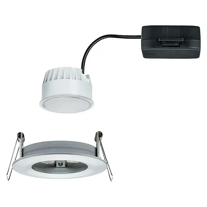 Paulmann LED-Einbauleuchte Nova - 6,5 W, Aluminium, Warmweiß - Downlight-LED-Leuchte, bestehend aus Leuchte, LED-Treiber und Befestigungsfedern, für die Deckenmontage.