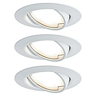 Paulmann Set de focos LED empotrables Base (5 W, Blanco, 3 ud., Blanco cálido, Coin)