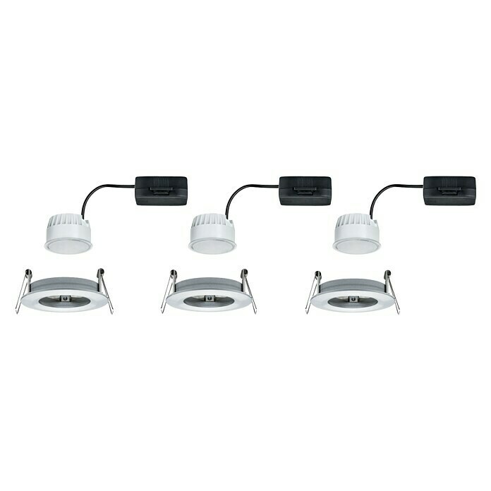 Paulmann LED-Einbauleuchten-Set (6,5 W, Aluminium, Durchmesser: 7,8 cm, 3 Stk.)