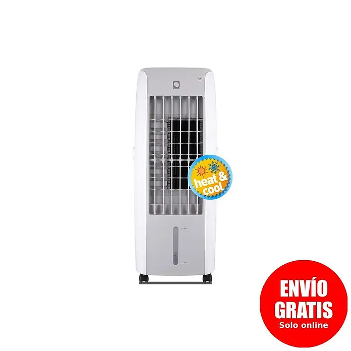 MConfort Climatizador evaporativo Hogar E1100C - Blanco, Altura: 77 cm, 130 W, 10 litros - Unidad de climatización de torre blanca con función 'heat & cool'.