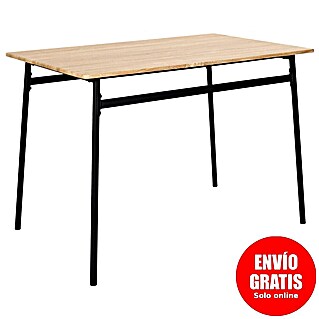 Home Deco Factory Loka Mesa de comedor (L x An x Al: 110 x 70 x 75 cm, Negro/Marrón, Metal/MDF)