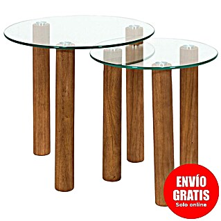 Home Deco Factory Mesa de centro (Vidrio templado, 2 ud., Forma: Redonda)