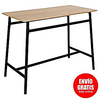 Home Deco Factory Loka Mesa de comedor (L x An x Al: 116 x 60 x 90 cm, Negro/Marrón, Metal/MDF)