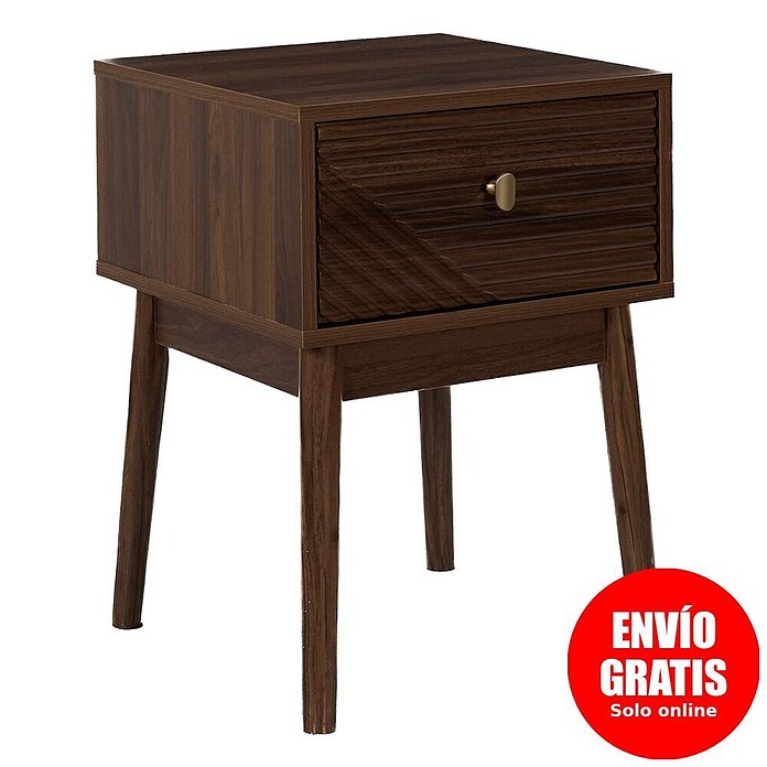 Home Deco Factory Tiffany Mesita de noche (L x An x Al: 40 x 40 x 55 cm, Marrón, Número de cajones: 1 ud.) | BAUHAUS
