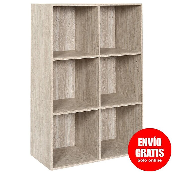 Home Deco Factory Estantería de madera Pietra (Al x An x Pr: 97,8 x 66,6 x 31,8 cm, Capacidad de carga por balda: 5 kg, Número de baldas: 6 ud., Atornillado, Natural) | BAUHAUS