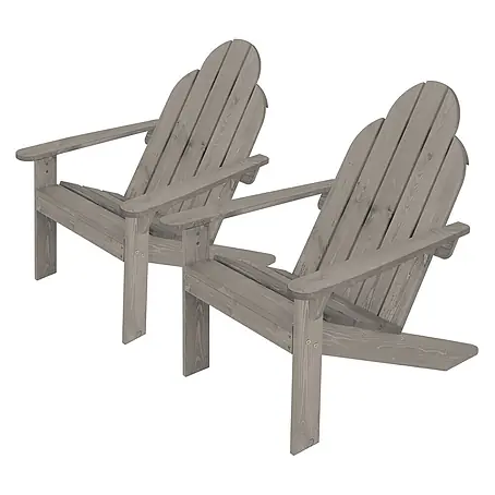 ECD Germany  Gartenstuhl Adirondack-Stuhl mit Rückenlehne & Armlehnen, Wetterfest Gartensessel