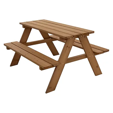 ML-Design  Kinder-Picknicktisch Braun Picknicktisch Sitzgarnitur 2 Bänke mit Tisch Massivholz Outdoor