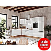 BAUHAUS Cocina esquinera Marleen (An x Pr: 340 x 170 cm, Blanco, Con electrodomésticos, Color del cuerpo: Blanco) | BAUHAUS