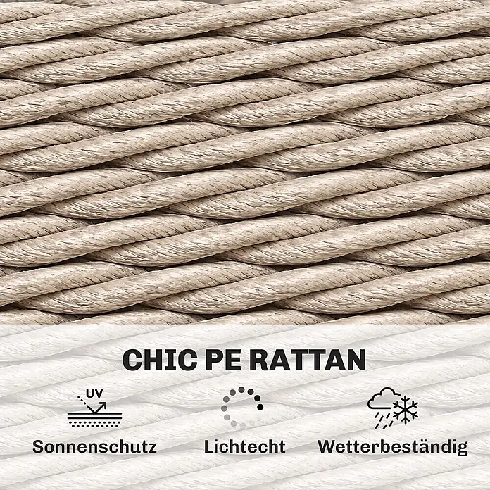 Outsunny Garten-Loungetisch - galvanisiertes Metall, PE, Gelb, L x B x H: 65 x 65 x 50 cm - Helles beiges, geflochtenes PE-Rattan mit Sonnenschutz, Lichtechtheit und Wetterbeständigkeit.