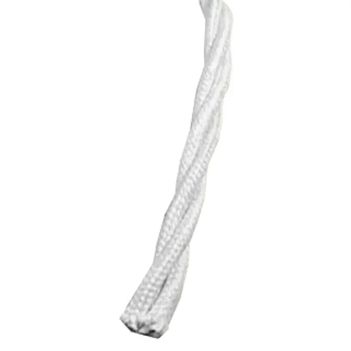 Bricable Cable textil cruzado - H07V-K, Número de cables: 2, Blanco, 5 m - Primer plano de un cordón de algodón blanco trenzado, perfecto para manualidades, decoraciones o como accesorio versátil en casa.