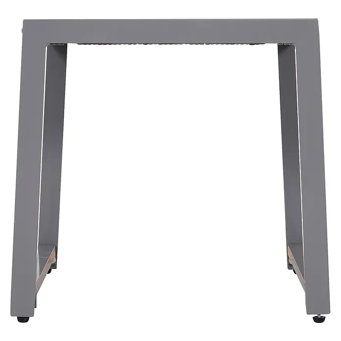 Outsunny Garten-Loungetisch - Polyrattan, Aluminium, Hartglas, Grau, L x B x H: 50 x 495 x 50 cm - Graues Metallgestell für einen Tisch oder eine Bank, mit verstellbaren Füßen.