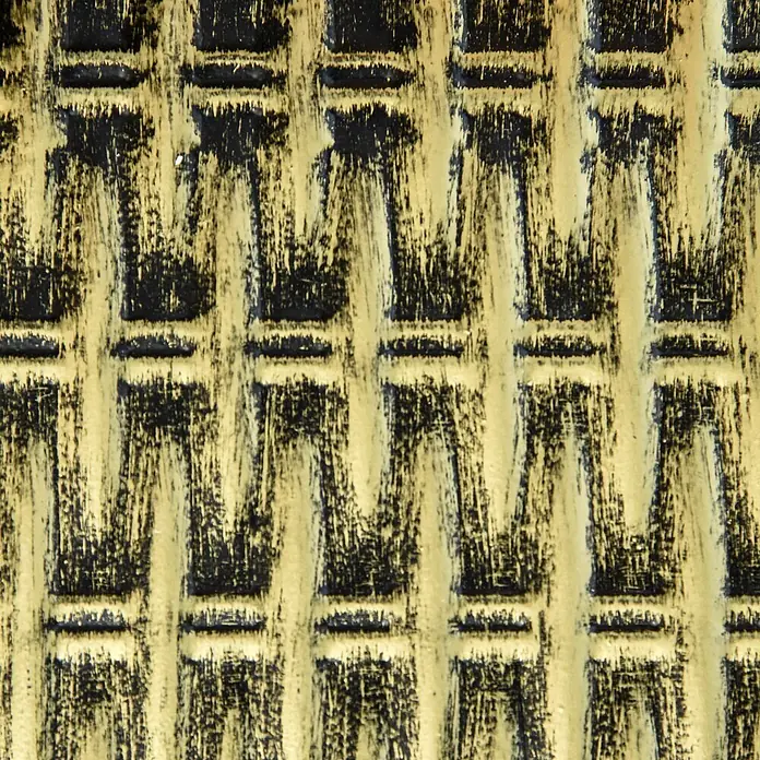 Outsunny Garten-Beistelltisch - L x B x H: 38 x 38 x 41 cm, Schwarz - Strukturierte schwarz-goldene Platte mit gebürstetem Wellenmuster.