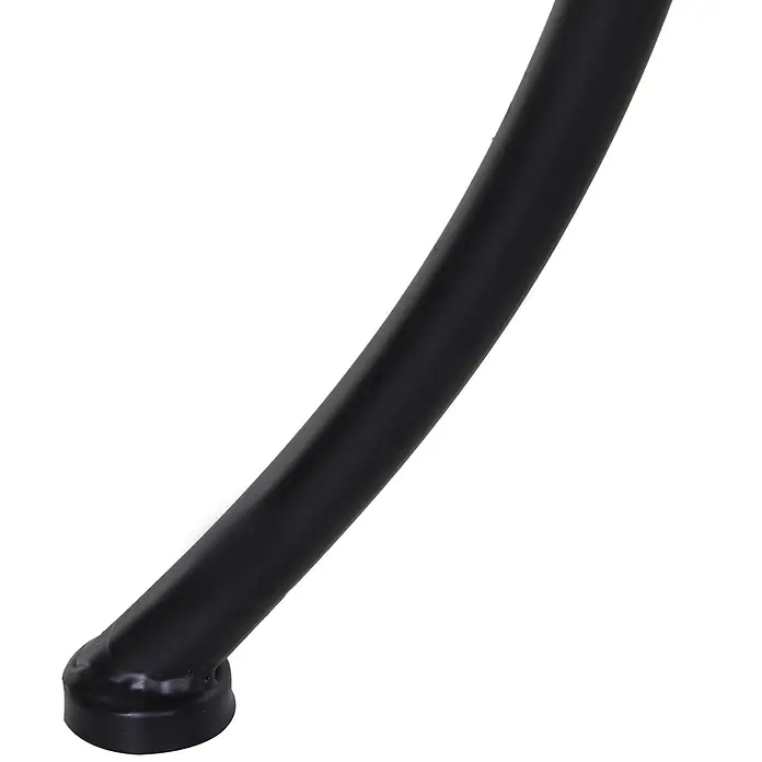 Outsunny Garten-Beistelltisch - L x B x H: 45 x 45 x 50 cm, Schwarz - Schwarzes, gebogenes Metallbein mit rundem, geschweißtem Fuß.