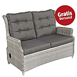 Sunfun Pauline Geflechtsofa (B x T x H: 114 x 81 x 101 cm, Polyrattan, Bambusgrau)