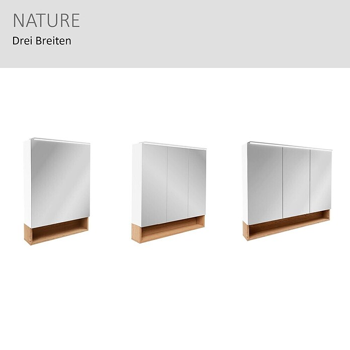 Camargue Nature LED-Spiegelschrank (B x H: 80 x 82 cm, Mit Beleuchtung) | BAUHAUS