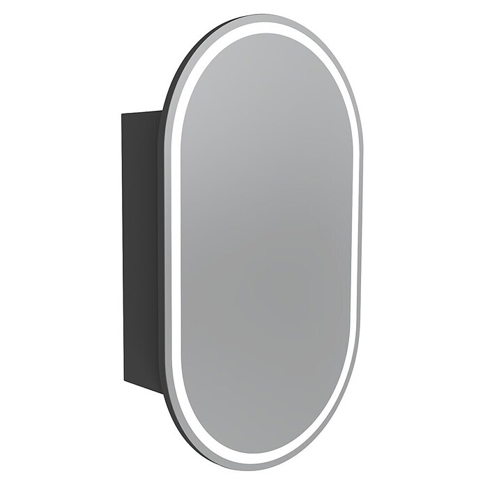 Camargue Point LED-Spiegelschrank (B x H: 54 x 90 cm, Holz, Anthrazit, DIN Anschlag: Links) | BAUHAUS