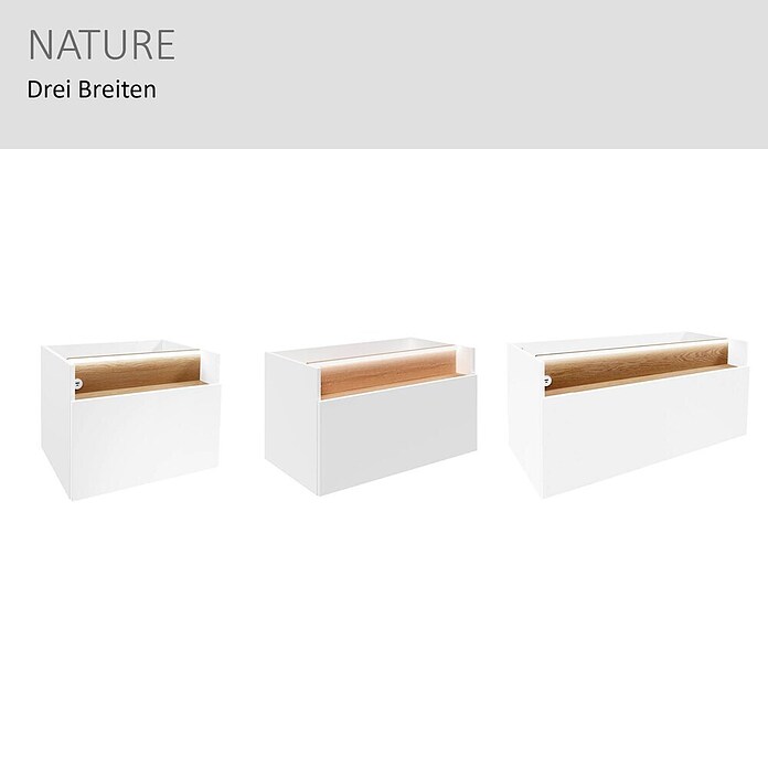 Camargue Nature Waschtischunterschrank (80 x 46 x 45 cm, Weiß/Eiche) | BAUHAUS