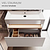 Camargue Nature Waschtischunterschrank (80 x 46 x 45 cm, Weiß/Eiche) | BAUHAUS