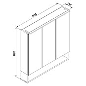 Camargue Nature LED-Spiegelschrank (B x H: 80 x 82 cm, Mit Beleuchtung) | BAUHAUS