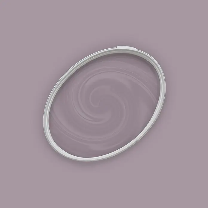 Livingwalls Wandfarbe Violett Feminine Fig 2005 5l - Violett, Matt, 5 l - Weißer ovaler Stickrahmen mit wirbelndem Stoffeffekt.