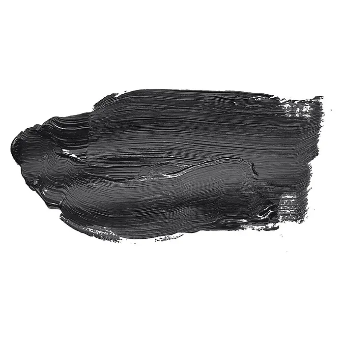 Livingwalls Wandfarbe Schwarz Casual Caviar 1007 5l - Matt, 5 l - Dicker, texturierter schwarzer Farbauftrag mit sichtbaren Pinselstrichen und leichtem Glanz.