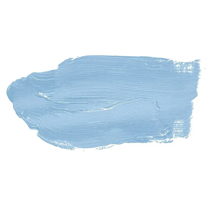 Livingwalls Wandfarbe Blau Soft Sky 3003 5l - Matt, 5 l - Texturierter hellblauer Pinselstrich mit sichtbaren Farbnarben.