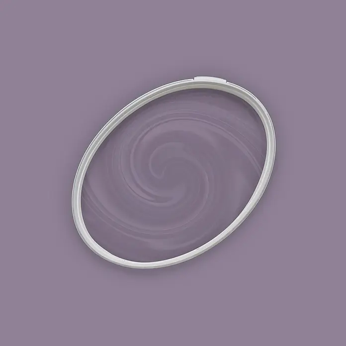 Livingwalls Wandfarbe Violett Artful Aubergine 2006 2,5l - Matt, 2,5 l - Weißer ovaler Stickrahmen mit Spiralmuster.