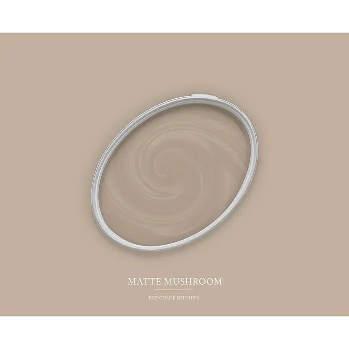 Livingwalls Wandfarbe Beige Matte Mushroom 6015 2,5l - Matt, 2,5 l - Offener Eimer mit matter Pilzfarbe und wirbelnder Textur.