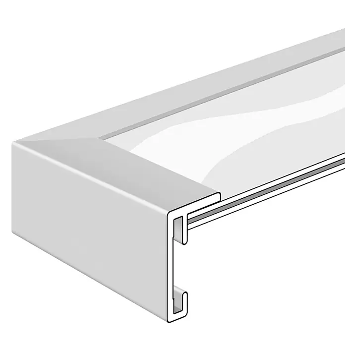 Accent Alurahmen Star - 13 x 18 cm, Grau - Detailaufnahme eines Aluminium-Profils, ideal für Bauprojekte. Die robuste Konstruktion und das klare Design machen es vielseitig einsetzbar.