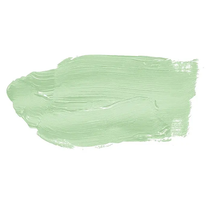 Livingwalls Wandfarbe Grün Woodruff Cream 4007 2,5l - Matt, 2,5 l - Texturierter pastellgrüner Pinselstrich.