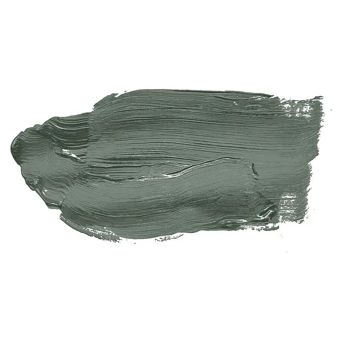 Livingwalls Wandfarbe Grün Ritzy Rosemary 4005 2,5l - Matt, 2,5 l - Dicker Pinselstrich dunkler olivgrüner Farbe mit sichtbarer Textur.