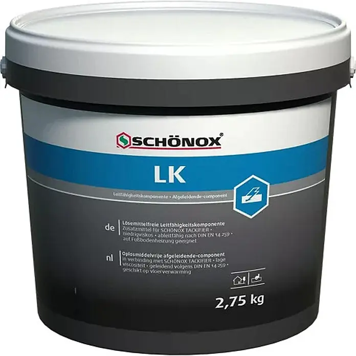 Schönox Fußbodenversiegelung LK 2,75 kg -  - Weiß-grauer SCHÖNOX LK Eimer, eine 2,75 kg leitfähige Komponente.