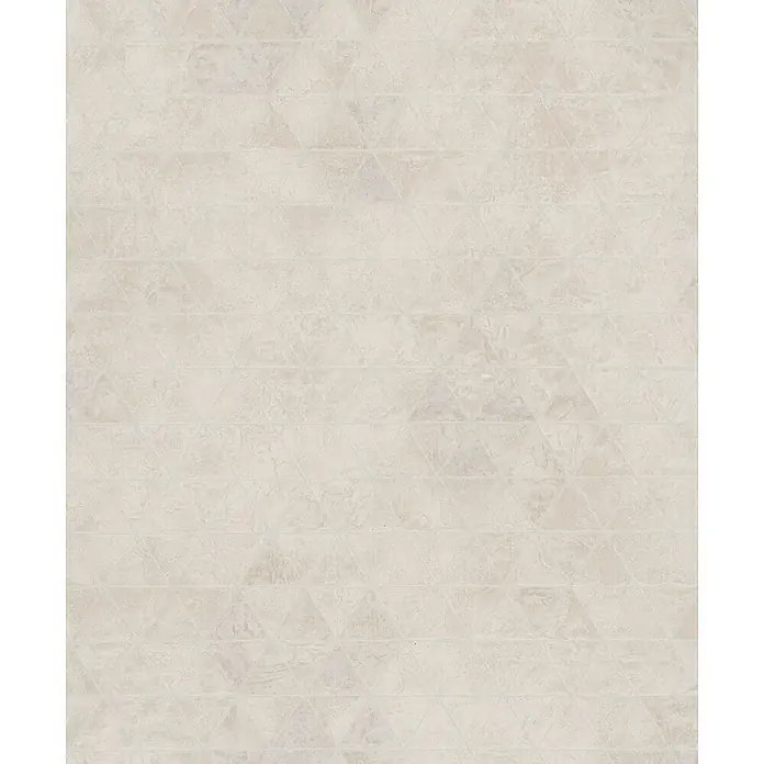 Livingwalls Vliestapete Grafisch, beige - 10.050 x 530 mm - Hellbeige, texturierte Fliese mit dezentem, geometrischem Dreiecksmuster.