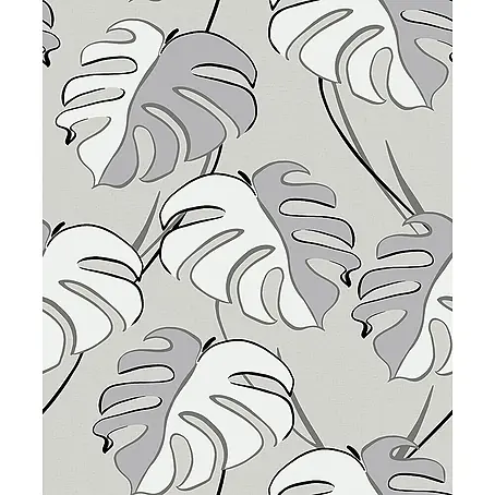 Livingwalls  Vliestapete Floral, grau