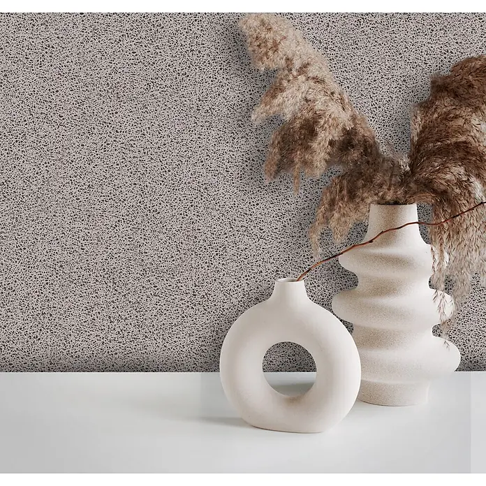 Livingwalls Vliestapete Uni, greige, platin - 