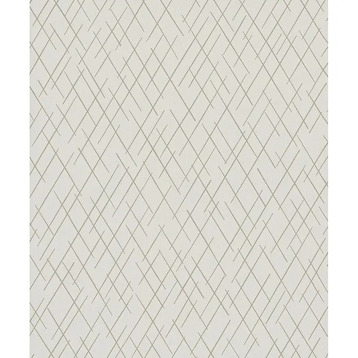 Livingwalls Vliestapete Grafisch, hellbeige - 10.050 x 530 mm - Hellbeige strukturierte Tapete mit unregelmäßigem braunem Diagonalmuster.