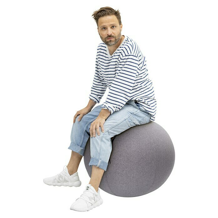 Sitting Ball Gymnastikball FeltGrau, Durchmesser: 65 cm, Material Bezug: 100 % Polyester Use Shot