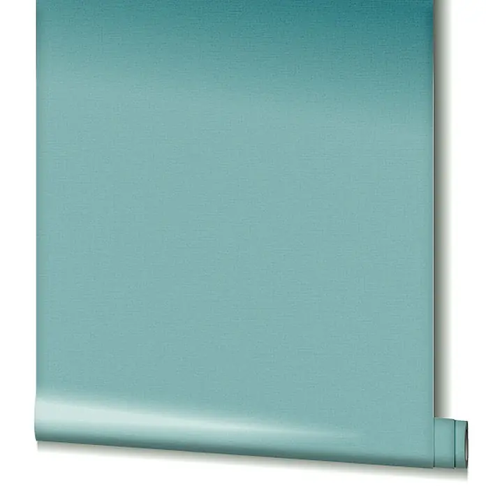 Livingwalls Vliestapete Uni, türkis - 10.050 x 530 mm - Türkis-blaugrüne Tapetenrolle mit subtilem Farbverlauf und texturierter Oberfläche.