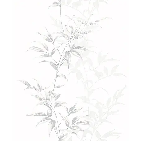 Livingwalls  Vliestapete Floral, weiß, grau